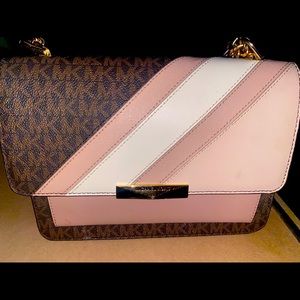 Micheal kors crossbody bag pink & brown